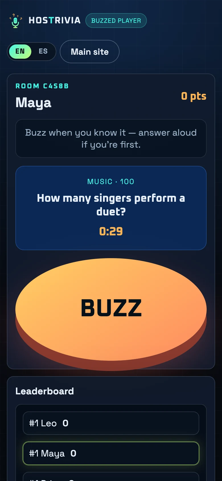 Buzzed on a phone: the buzzer
